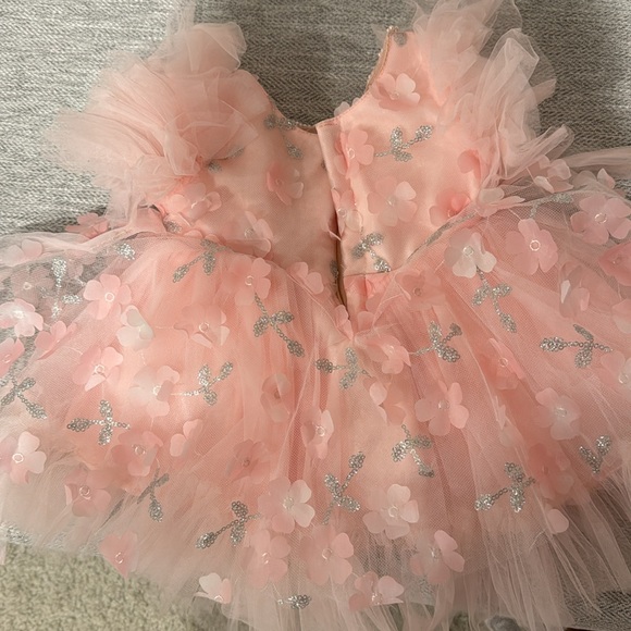 Infant Baby Pink Tulle Party Dress - Picture 4 of 4